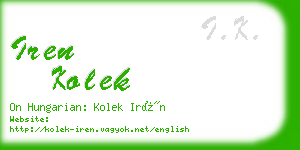 iren kolek business card